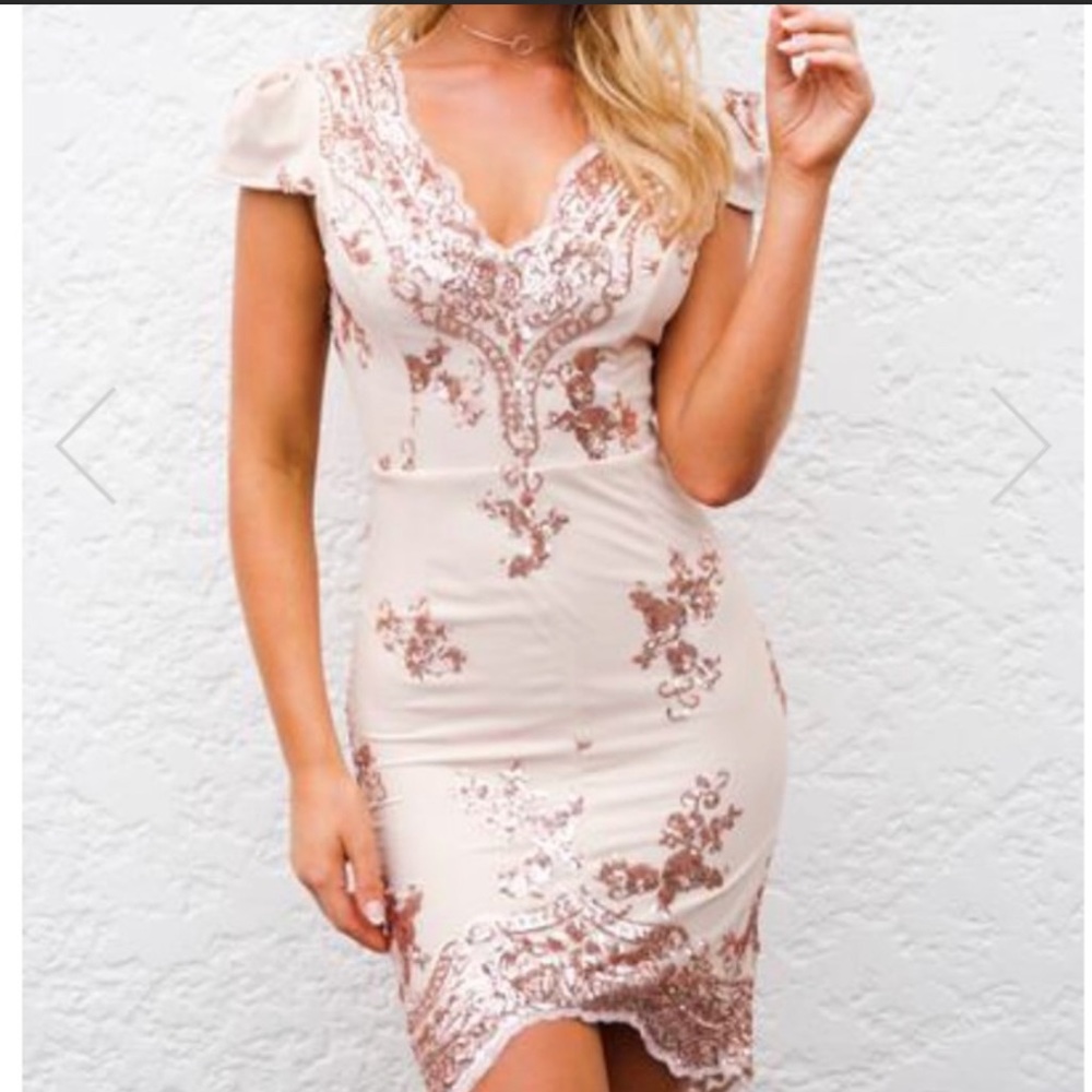 NWT Xenia boutique rose gold dress